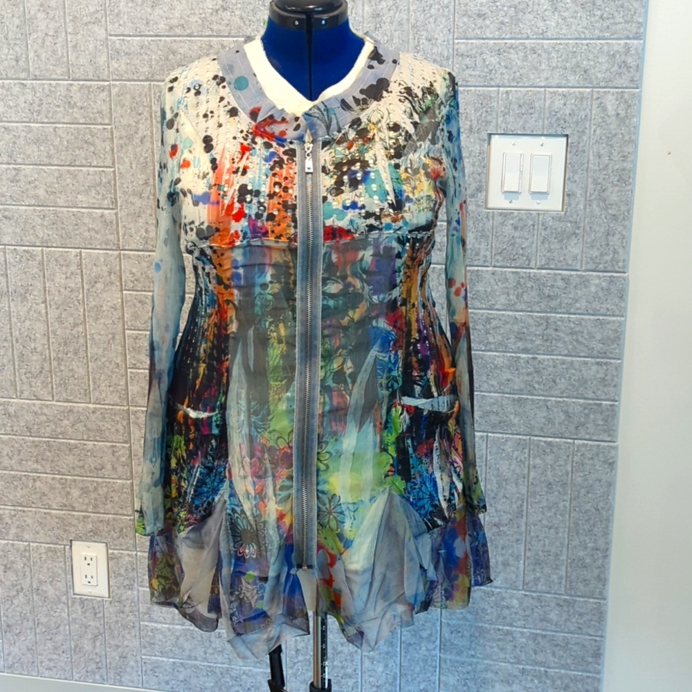 Artist jacket, size large, graffiti print